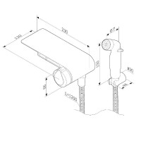 Гигиенический душ Am.Pm X-Joy F0H85A822 со смесителем, с полкой, цвет черный матовый