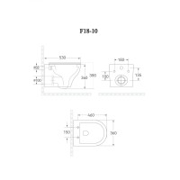 BOND F18-10 Унитаз подвесной безободковый Торнадо санфарфор с микролифтом, белый