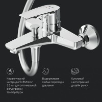 Душевая система Am.Pm Gem F40890A14 со смесителем, с изливом, хром