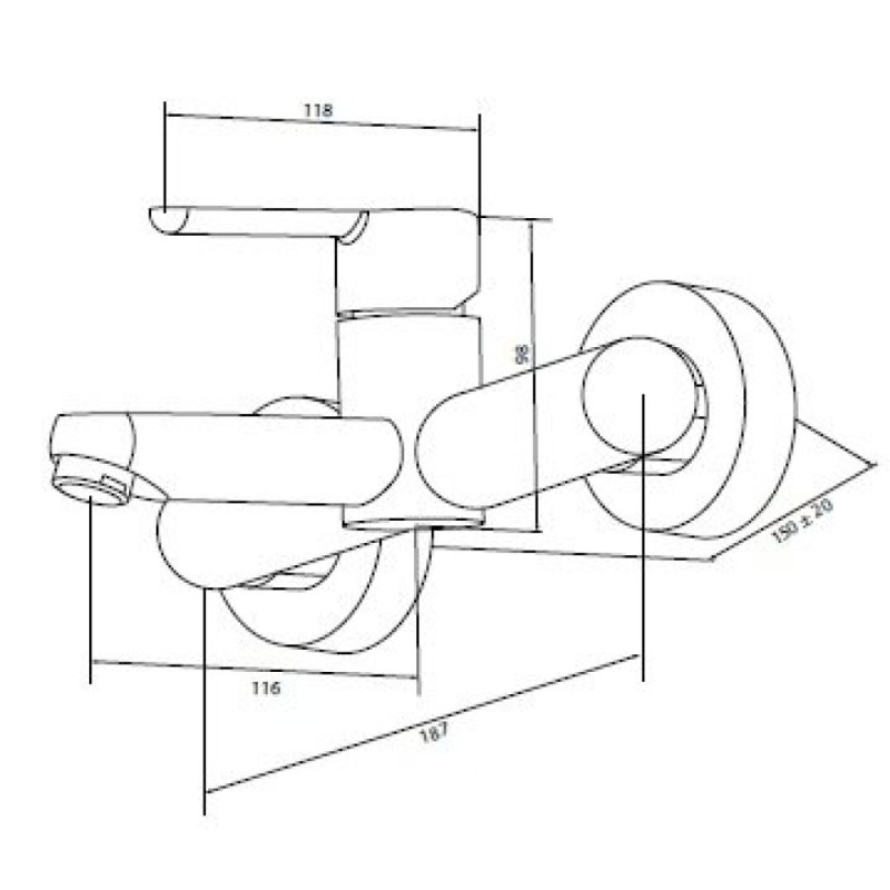 Смеситель Am.Pm Tender F4610000 для ванны/душа, хром