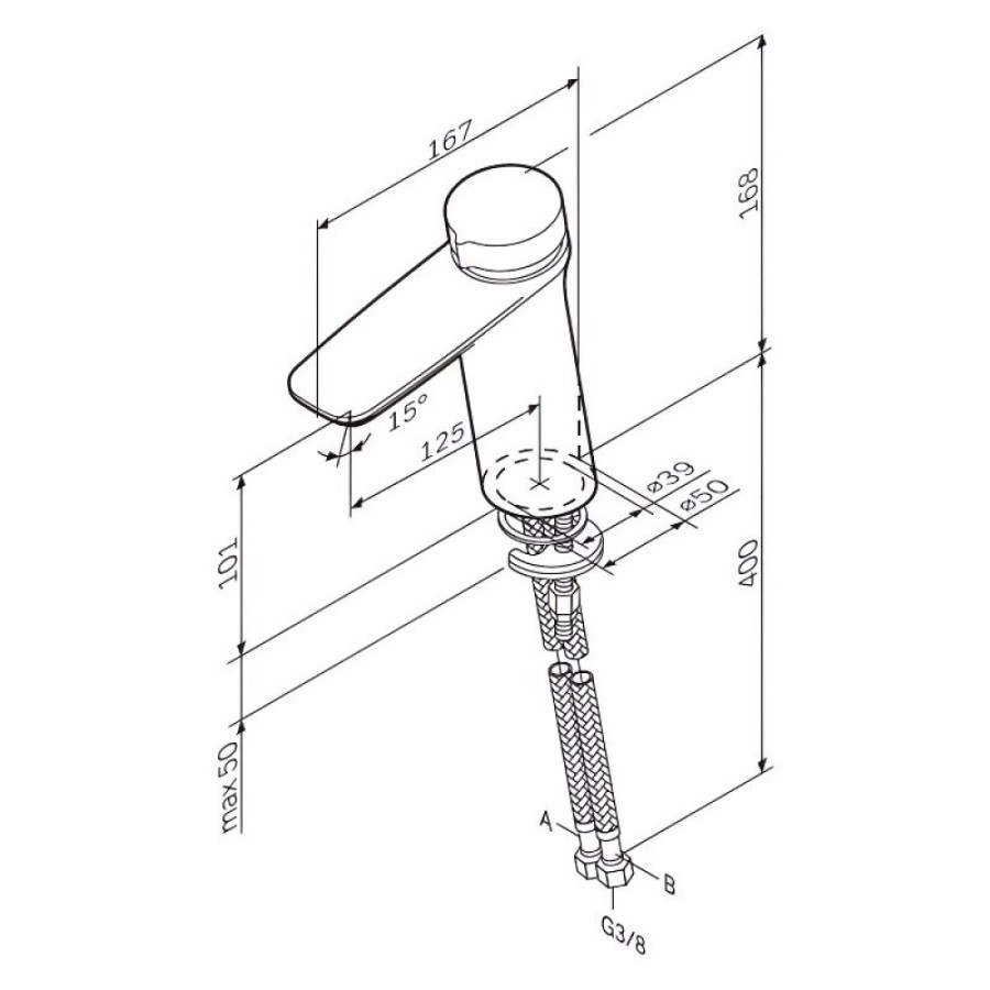 Смеситель Am.Pm Inspire 2.0 F50A02500 для раковины, TouchReel, цвет хром