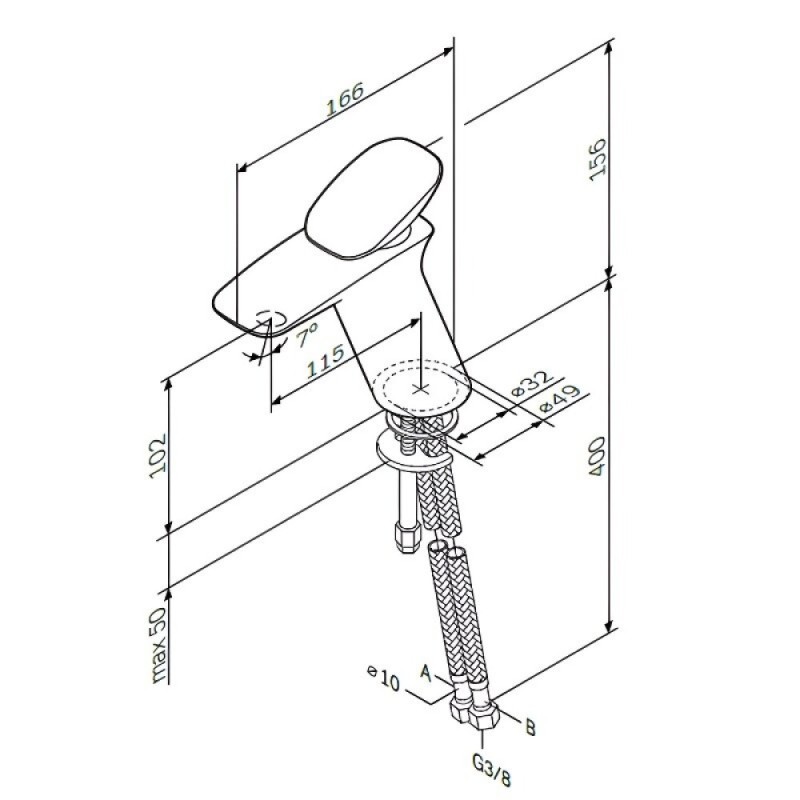 Смеситель Am.Pm Spirit V2.0 F70A02100 для раковины, без донного клапана, хром