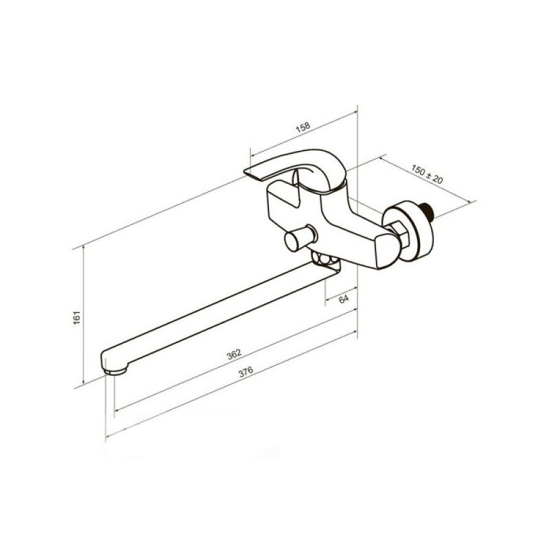 Смеситель Am.Pm Sense F7590032 для ванны и душа, хром