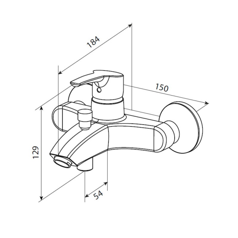 Смеситель Am.Pm Sense F7710000 для ванны и душа, хром