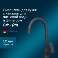 Смеситель Am.Pm Like F8007S22 для кухни с каналом для питьевой воды и фильтром, черный