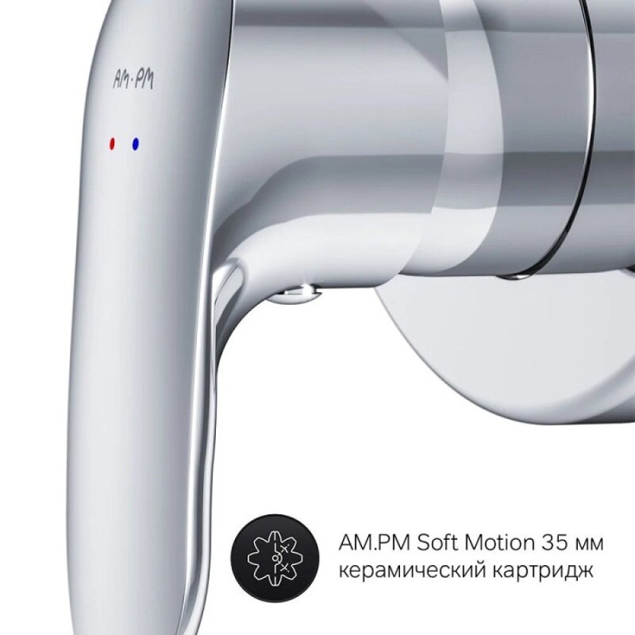 Смеситель Am.Pm Like F8085000 для ванны и душа, встраиваемый, хром
