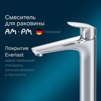 Смеситель AM.PM Like F8092000 для раковины, высокий, без донного клапана, хром