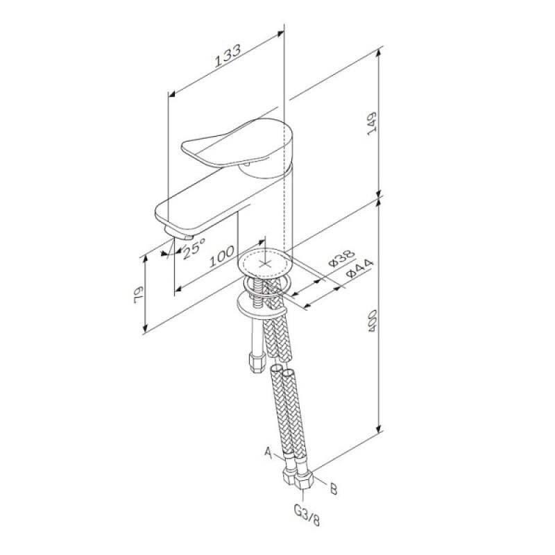 Смеситель AM.PM X-Joy F85A02122 для раковины, черный матовый