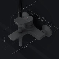 Смеситель Am.Pm X-Joy F85A10022 для ванны и душа, черный матовый