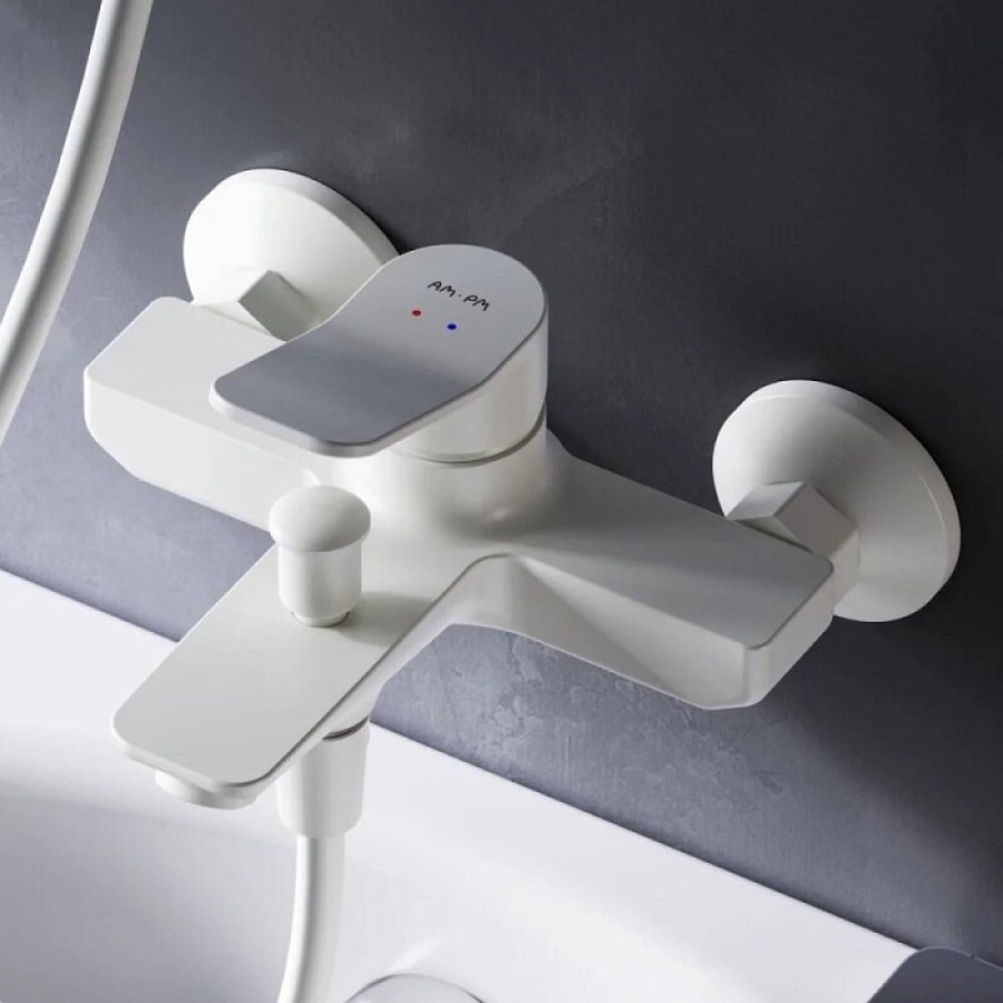 Смеситель Am.Pm X-Joy F85A10033 для ванны и душа, белый матовый