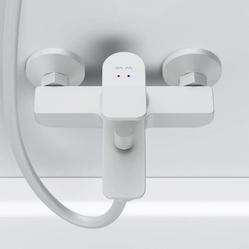 Смеситель Am.Pm X-Joy F85A10033 для ванны и душа, белый матовый