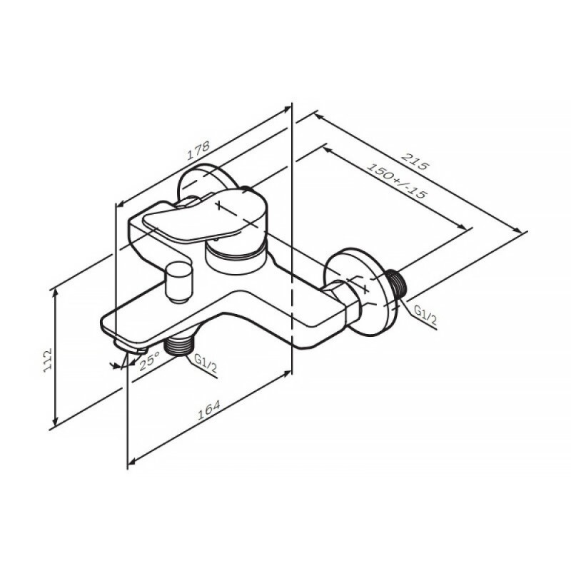 Смеситель Am.Pm X-Joy F85A10099 для ванны и душа, золото