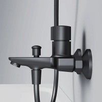 Смеситель Am.Pm X-Joy F85A10522 для ванны и душа, TouchReel, черный матовый