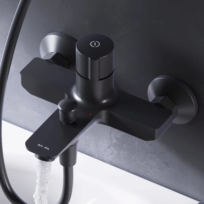 Смеситель Am.Pm X-Joy F85A10522 для ванны и душа, TouchReel, черный матовый