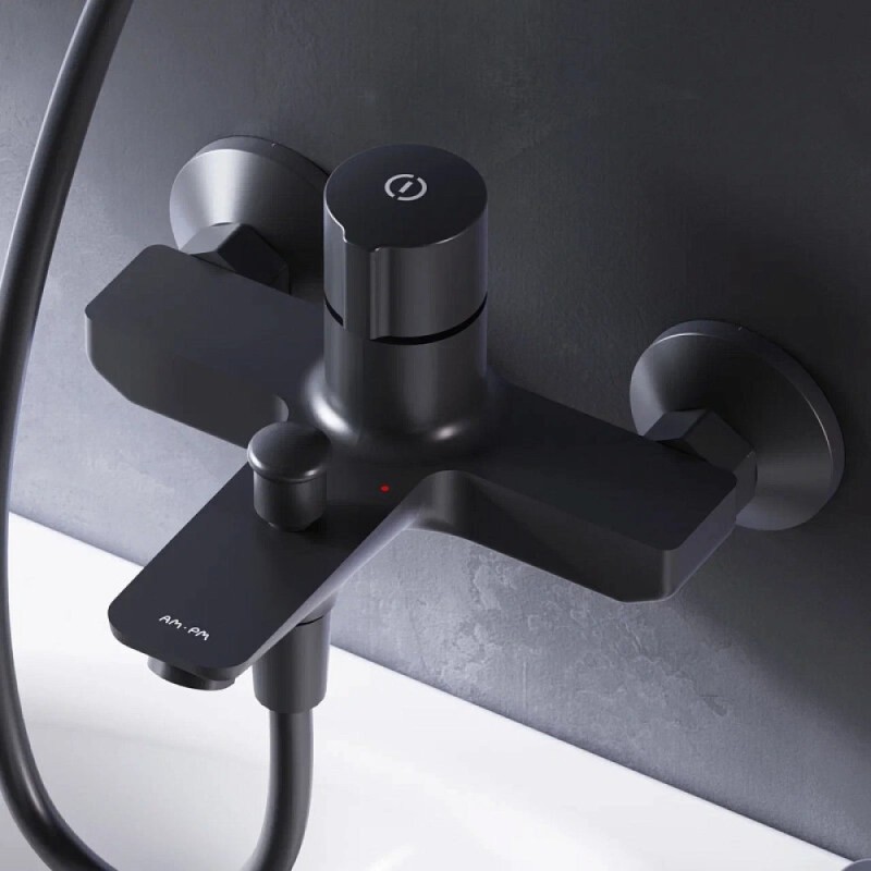 Смеситель Am.Pm X-Joy F85A10522 для ванны и душа, TouchReel, черный матовый