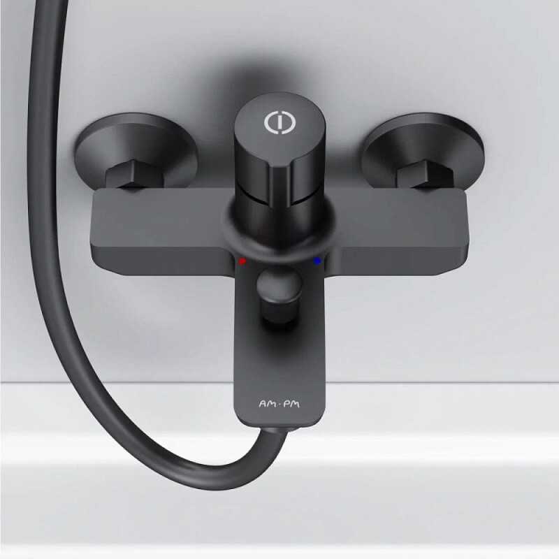 Смеситель Am.Pm X-Joy F85A10522 для ванны и душа, TouchReel, черный матовый