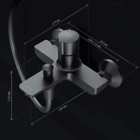 Смеситель Am.Pm X-Joy F85A10522 для ванны и душа, TouchReel, черный матовый
