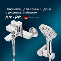 Смеситель AM.PM X-Joy F85A15000 для ванны и душа, с душевым гарнитуром, хром