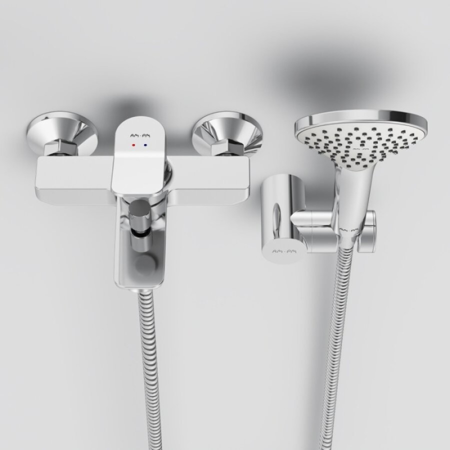 Смеситель AM.PM X-Joy F85A15000 для ванны и душа, с душевым гарнитуром, хром