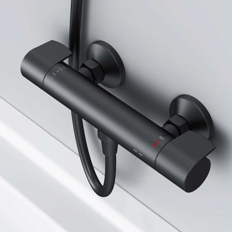Смеситель Am.Pm X-Joy F85A40022 для душа, термостатический, черный