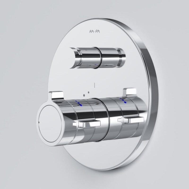 Смеситель Am.Pm X-Joy F85A45600 для ванны и душа, на 2 потребителя, с внутренней частью, термостатический, хром