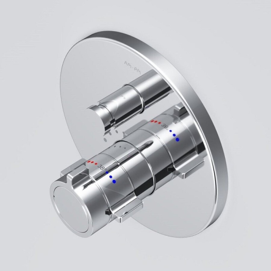 Смеситель Am.Pm X-Joy F85A45600 для ванны и душа, на 2 потребителя, с внутренней частью, термостатический, хром