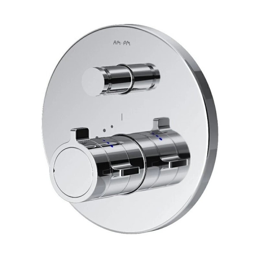 Смеситель Am.Pm X-Joy F85A45600 для ванны и душа, на 2 потребителя, с внутренней частью, термостатический, хром