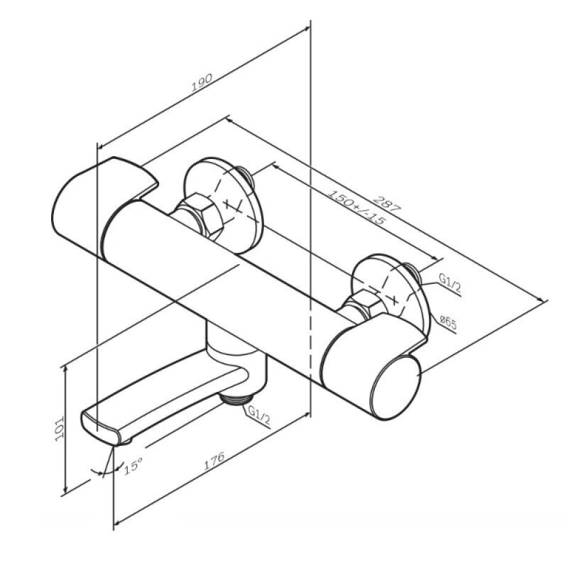 Смеситель для ванны и душа AM.PM X-Joy F85A50022, термостатический, черный