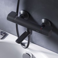 Смеситель для ванны и душа AM.PM X-Joy F85A50022, термостатический, черный