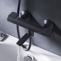 Смеситель для ванны и душа AM.PM X-Joy F85A50022, термостатический, черный