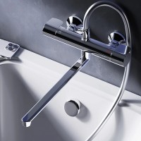 Смеситель Am.Pm X-Joy F85A50900 для ванны и душа, с длинным изливом, термостатический, хром