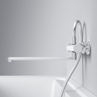 Смеситель Am.Pm X-Joy F85A50900 для ванны и душа, с длинным изливом, термостатический, хром
