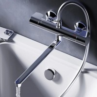 Смеситель Am.Pm X-Joy F85A50900 для ванны и душа, с длинным изливом, термостатический, хром