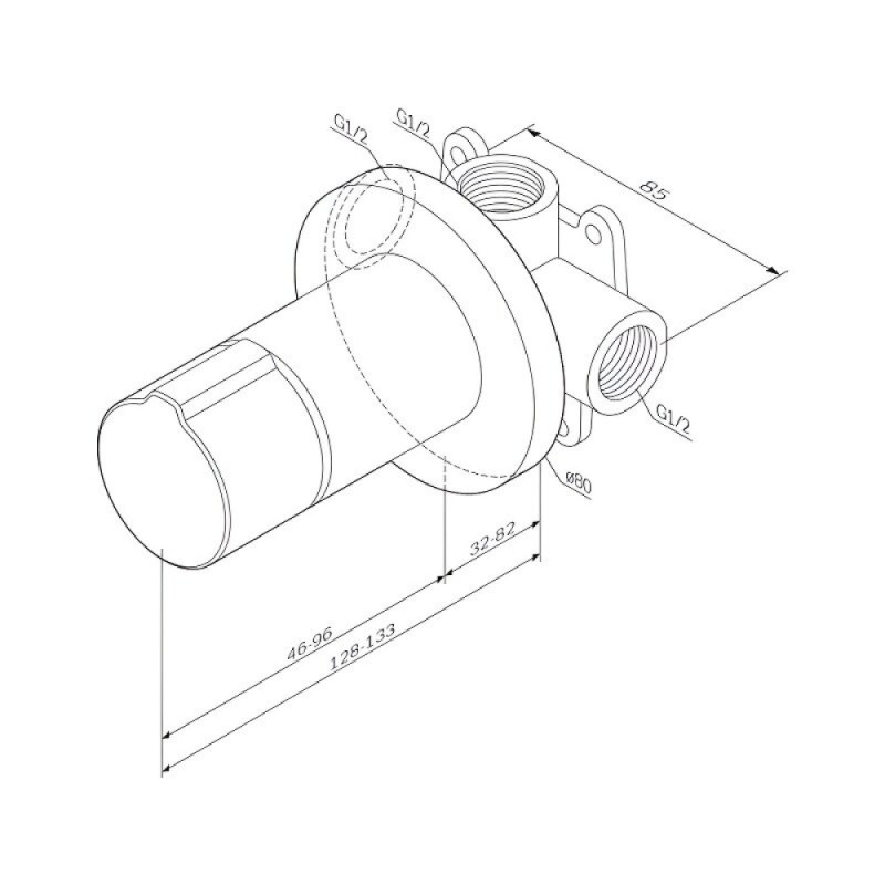 Смеситель Am.Pm X-Joy F85A65722 для душа, TouchReel, встраиваемый, черный матовый