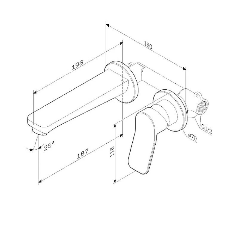 Смеситель Am.Pm X-Joy F85A72600 для раковины, с внутренней частью, хром