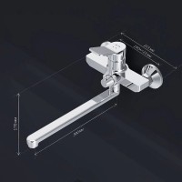 Смеситель Am.Pm X-Joy F85A90000 для ванны и душа, с длинным изливом, без душевого набора, хром