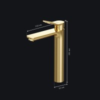 Смеситель Am.Pm X-Joy F85A92099 для раковины, высокий, золото