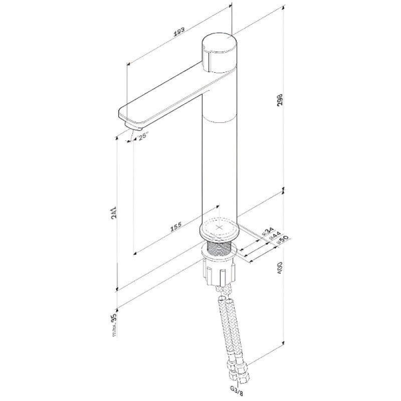 Смеситель AM.PM X-Joy F85A92522 для раковины, TouchReel, черный матовый