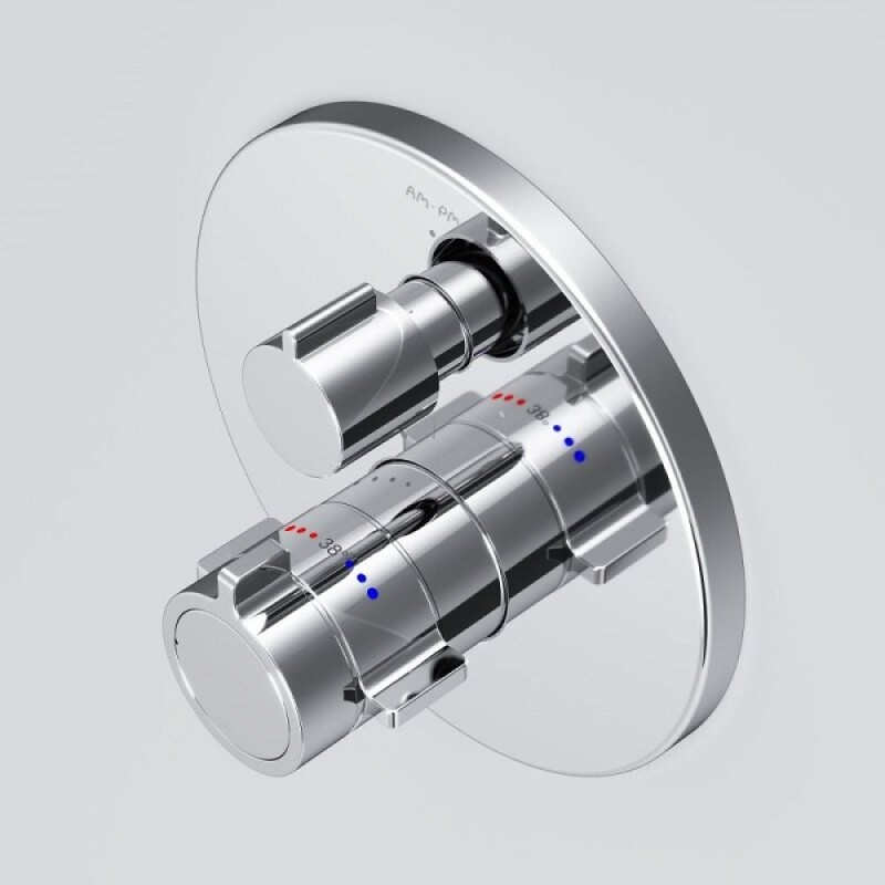 Смеситель Am.Pm X-Joy F85A95600 для ванны и душа, на 3 потребителя, с внутренней частью, термостатический, хром