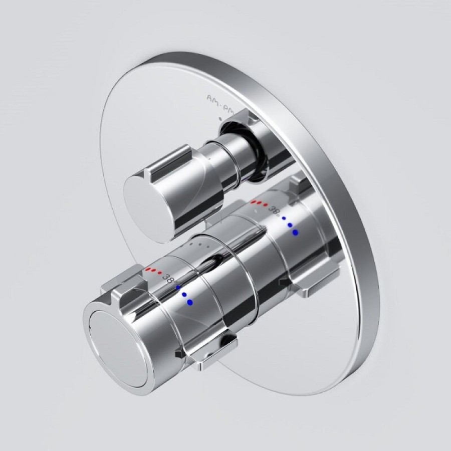 Смеситель Am.Pm X-Joy F85A95600 для ванны и душа, на 3 потребителя, с внутренней частью, термостатический, хром
