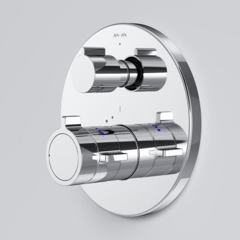 Смеситель Am.Pm X-Joy F85A95600 для ванны и душа, на 3 потребителя, с внутренней частью, термостатический, хром