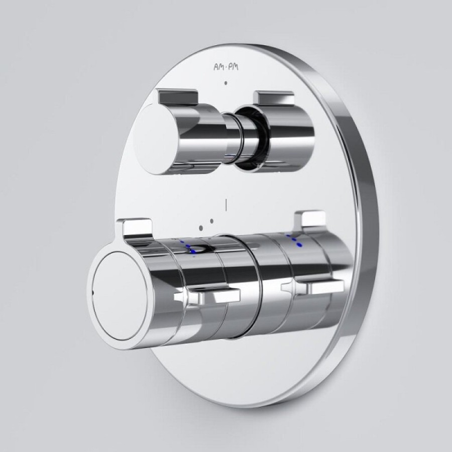 Смеситель Am.Pm X-Joy F85A95600 для ванны и душа, на 3 потребителя, с внутренней частью, термостатический, хром