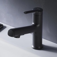 Смеситель Am.Pm X-Joy F85B02922 для раковины, с вытяжным изливом, цвет черный матовый