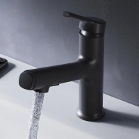 Смеситель Am.Pm X-Joy F85B02922 для раковины, с вытяжным изливом, цвет черный матовый