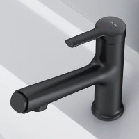 Смеситель Am.Pm X-Joy F85B02922 для раковины, с вытяжным изливом, цвет черный матовый