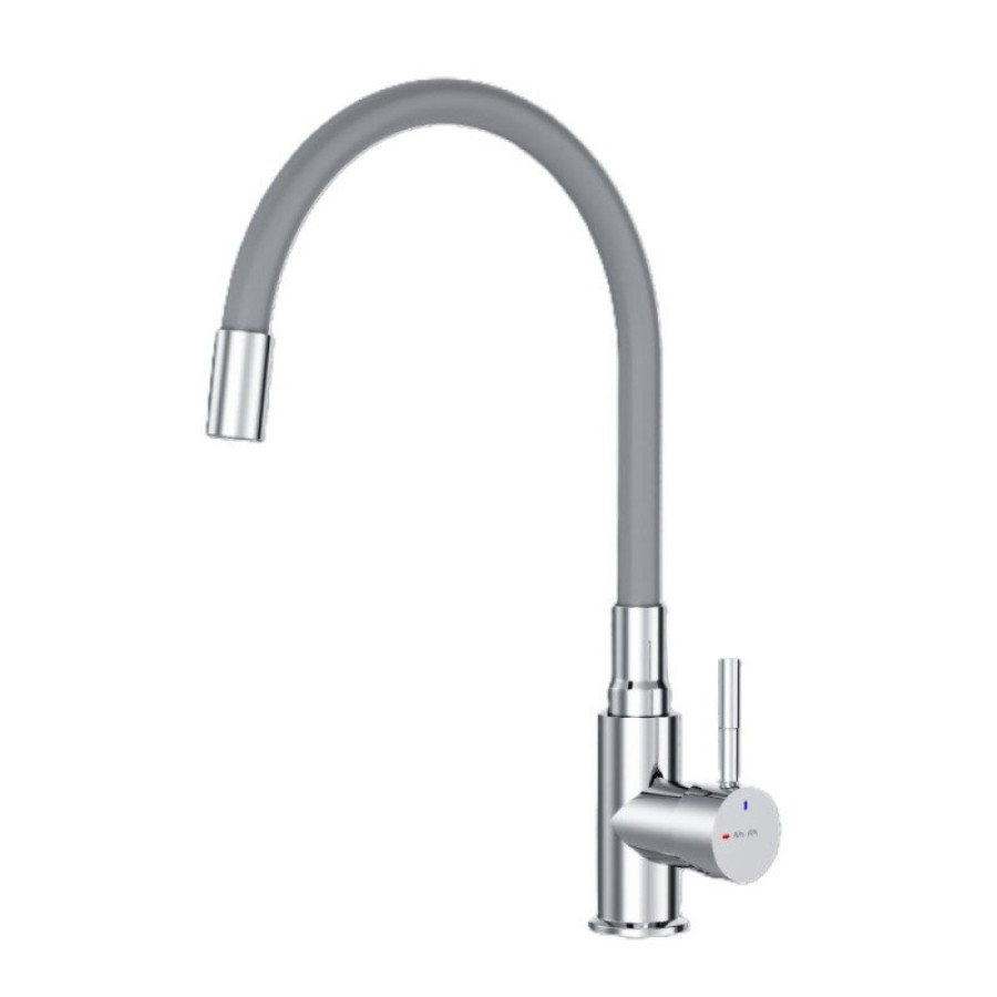Смеситель для кухонной мойки AM.PM X-Joy S F85B07605, с гибким изливом, серый/хром