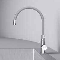 Смеситель для кухонной мойки AM.PM X-Joy S F85B07605, с гибким изливом, серый/хром