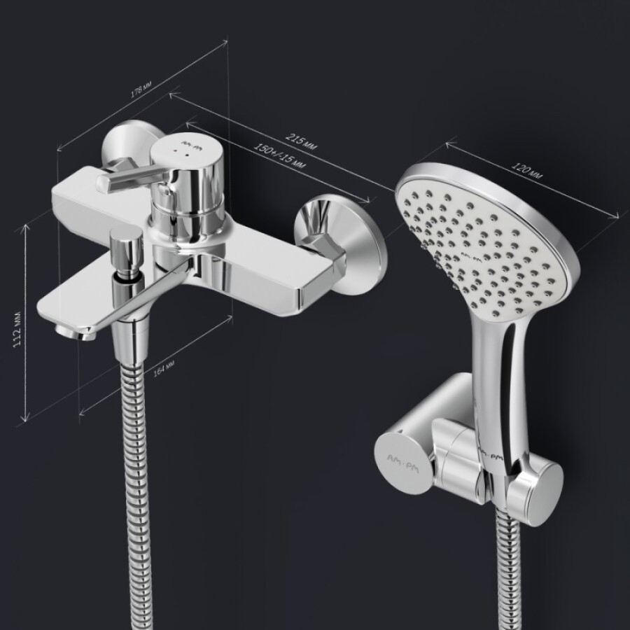 Смеситель Am.Pm X-Joy S F85B15000, с душевым гарнитуром, хром