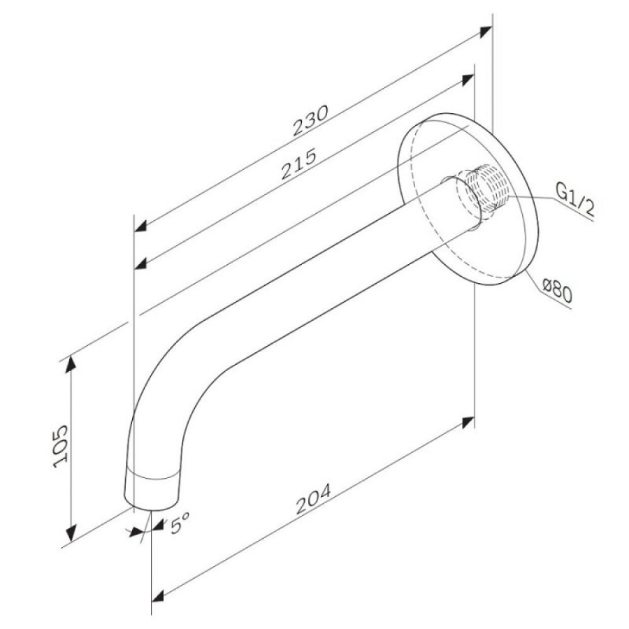 Излив для ванны Am.Pm X-Joy F85B70000, цвет хром