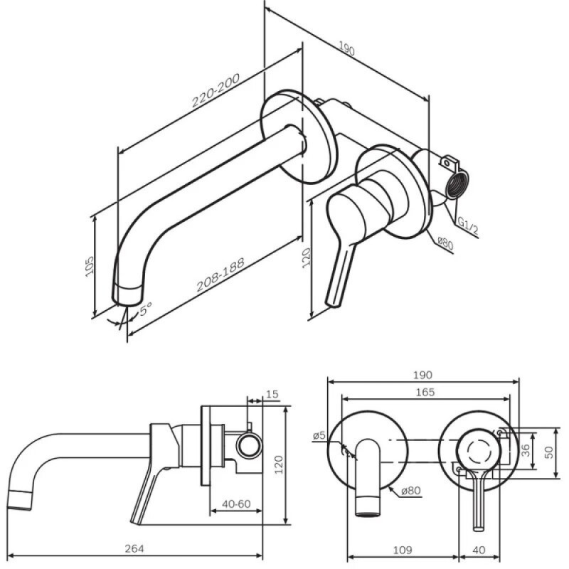 Смеситель для раковины Am.Pm X-Joy S F85B72622, цвет черный